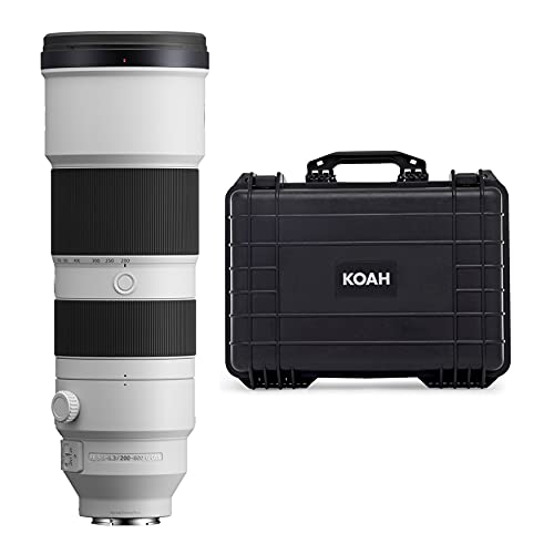 Sony FE 200-600mm f/5.6-6.3 G OSS Super Telephoto Zoom Lens Bundle with Weatherproof Hard Case with Customizable Foam (2 Items)